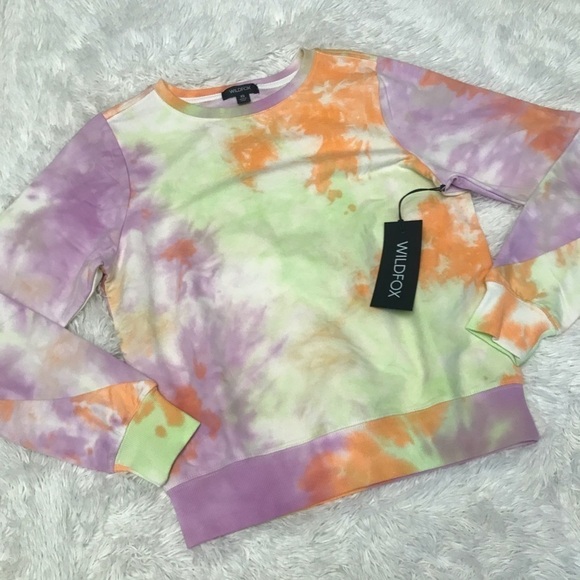 NWT Wildfox Sherbet Tie Dye Woman’s crewneck Sweatshirt size XS - Picture 2 of 12